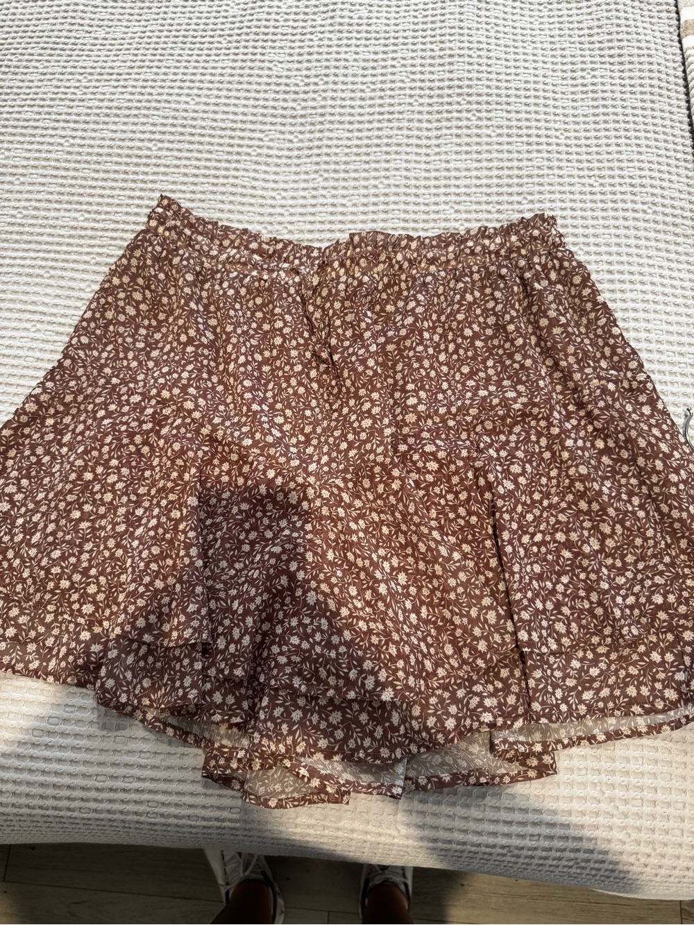 Brown Floral Skort